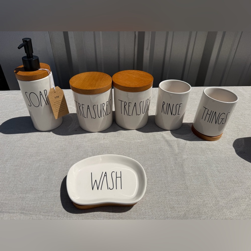 Rae Dunn Bathroom Set 6 pcs